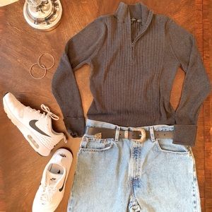 Mock Neck Half Zip Sweater